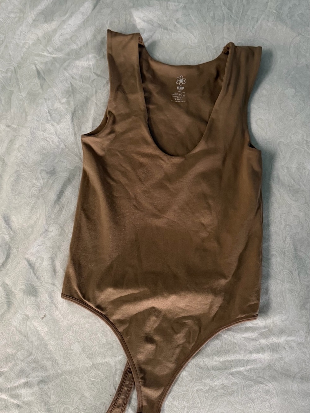 Aura Brown Scoop Neck Sleeveless Bodysuit